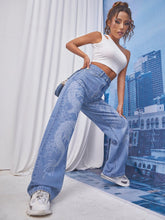 Chinese Dragon Print Jeans